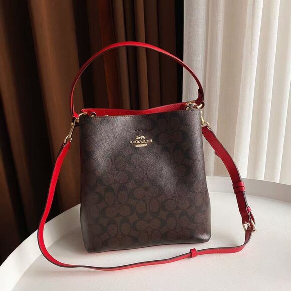 Coach town large buckle women's one-shoulder handbag crossbody large size: 26*27 - Picture 1 of 8